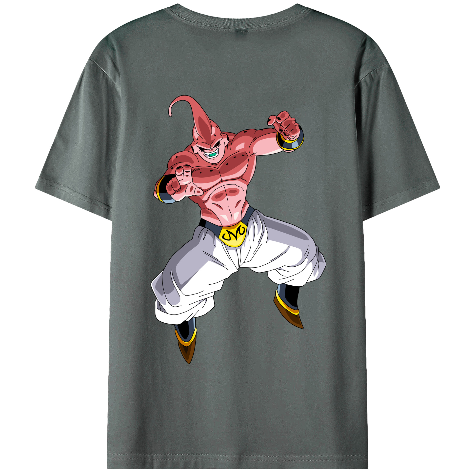 （画像用） ドラゴンボール 魔人ブウ DRAGON BALL Majin Buu 綿100％ メンズ半袖Tシャツ（バックプリント） 通気性